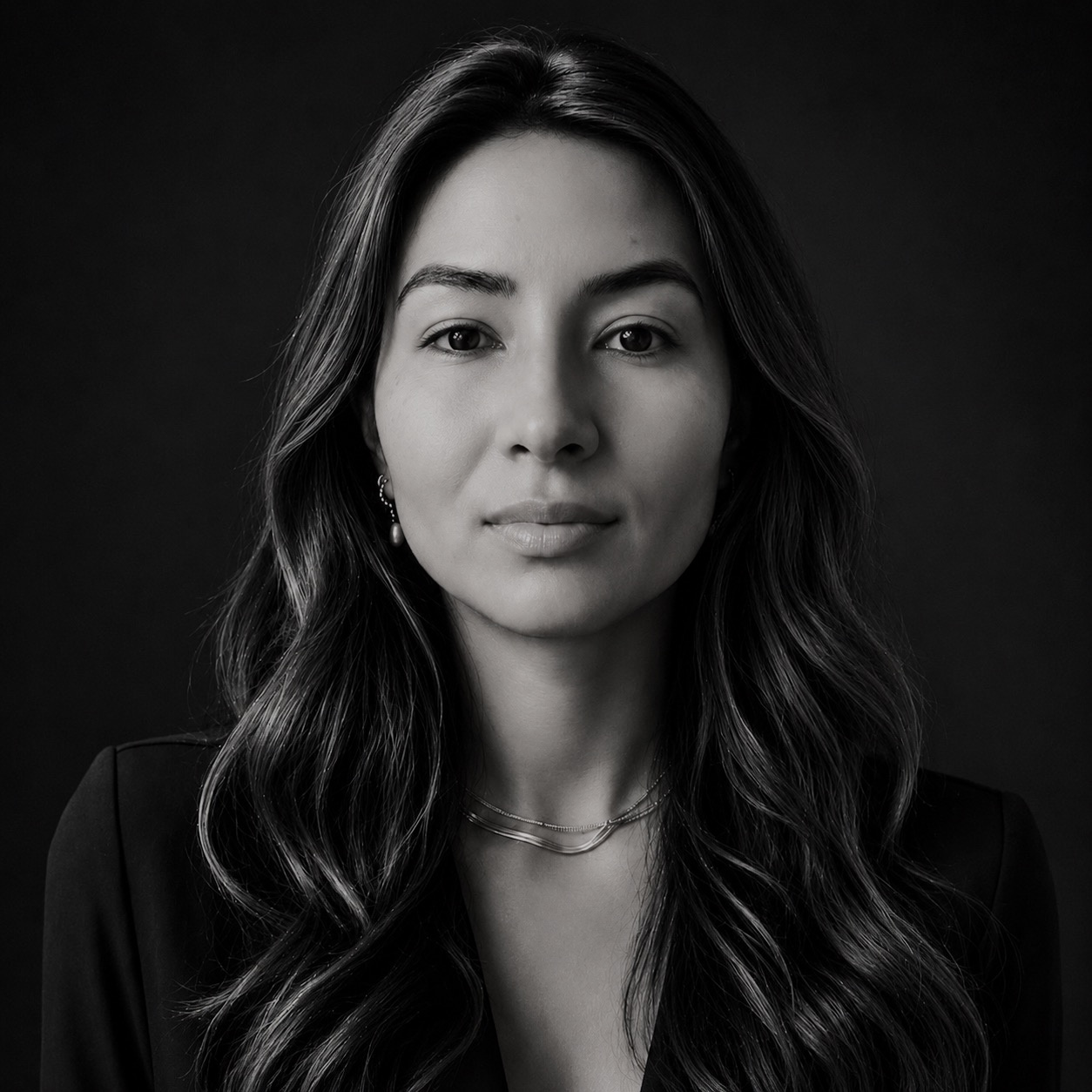 Lily James, co-founder of Centrepoint, black and white portrait.